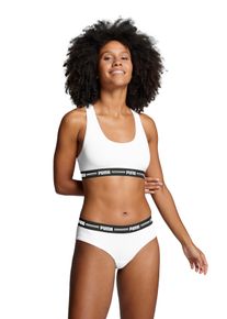 Puma Damen Sport-Bustier "Puma WOMEN RACER BACK TOP 1P HANG", Gr. M, weiß, Single Jersey, Obermaterial: 57% Baumwolle, 38% Modal, 5% Elasthan,