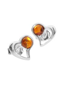 OSTSEE-SCHMUCK Damen Paar Ohrstecker "OSTSEE-SCHMUCK Ohrstecker Herz Ohrstecker Herz", 9 x 8mm, Silber 925 (Sterlingsilber), weiß, Silber 925