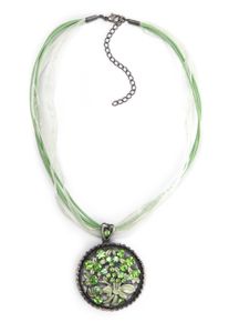 Allgäu Rebell ALLGÄU REBELL Damen Kette mit Anhänger "Talida", grün, Basic, Metall, Halsketten, mit funkelden Glassteinen