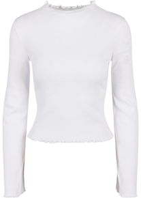 Urban Classics Damen Langarmshirt "Urban Classics Damen Ladies Rib Turtelneck Longsleeve", weiß, casual, Gr. 5XL, unifarben, 97% Baumwolle, 3%