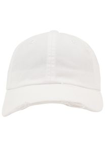 Flexfit Damen Flex Cap "Flexfit Unisex Low Profile Destroyed Cap", weiß, casual, unifarben, 100% Baumwolle, Caps