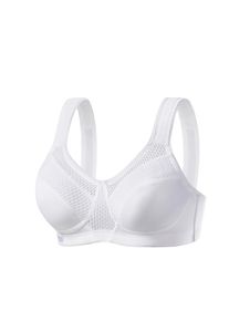 H.I.S. H.I.S Damen Sport-BH, Gr. 105, weiß, Microtouch, Netz, Obermaterial: 90% Polyester (COOLMAX), 10% Elasthan, sportlich, BHs, ohne Bügel aus schnell