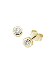 Luigi Merano Damen Paar Ohrstecker "mit Brillanten in Zargenfassung, Gold 585", LR = lupenrein, Gelbgold 585, weiß, Gelbgold 585, Ohrringe