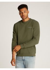 Tommy Jeans Herren Sweatshirt "TJM REG LINEAR CREW EXT", grün, casual, Gr. S, unifarben, Sweatware, Obermaterial: 80% Baumwolle, 20% Polyester,