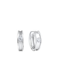 Vivance Damen Paar Creolen "925-Sterling Silber rhodiniert", ONE-SIZE, Silber 925 (Sterlingsilber), weiß, Silber 925 (Sterlingsilber), Ohrringe