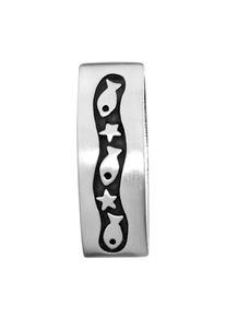 OSTSEE-SCHMUCK Damen Ketten-Anhänger "OSTSEE-SCHMUCK Anhänger Gleiter-Fisch & Stern", 37 x 12mm, Silber 925 (Sterlingsilber), 15.8 g, weiß, Silber