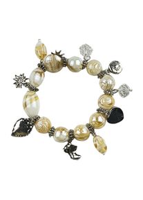 Damen Armband "Resl", weiß, Collezione Alessandro, Glas, Armbänder