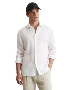 Marc O'Polo MARC O'POLO Herren Langarmhemd "aus reinem Leinen", weiß, casual, Gr. XXXL, unifarben, Obermaterial: 100% Leinen, Hemden