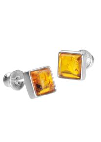 OSTSEE-SCHMUCK Damen Paar Ohrstecker "OSTSEE-SCHMUCK Ohrstecker Classic 6 x 6 mm", 7 x 7mm, Silber 925 (Sterlingsilber), weiß, Silber 925