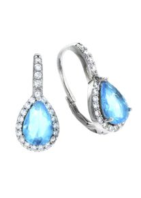 Vivance Damen Paar Ohrhänger "Silber 925 rhodiniert", ONE-SIZE, Silber 925 (Sterlingsilber), weiß, Silber 925 (Sterlingsilber), Ohrringe