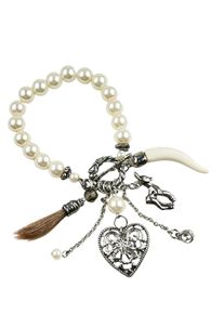 Damen Armband "Greta", weiß, Collezione Alessandro, Glas, Armbänder
