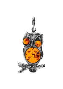 OSTSEE-SCHMUCK Damen Ketten-Anhänger "OSTSEE-SCHMUCK Anhänger Eule Anhänger Eule", 47 x 21mm, Silber 925 (Sterlingsilber), 5.2 g, weiß, Silber 925