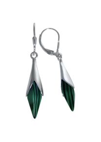 Vivance Damen Paar Ohrhänger "925/- Sterling Silber synth. Malachit", ONE-SIZE, Silber 925 (Sterlingsilber), weiß, Silber 925 (Sterlingsilber),