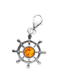 OSTSEE-SCHMUCK Damen Ketten-Anhänger "OSTSEE-SCHMUCK Charm-Einhänger Steuerrad", 29 x 17mm, Silber 925 (Sterlingsilber), 1.7 g, weiß, Silber 925