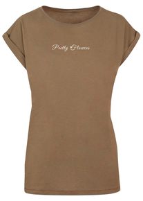 Merchcode Herren T-Shirt "Merchcode Damen Ladies Pretty Flowers - Extended Shoulder Tee", grün, casual, Gr. M, bedruckt, 100% Baumwolle, Shirts