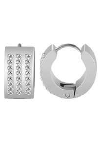 Adelia´s ADELIA ́S Damen Paar Creolen, Damen, Edelstahl, weiß, Edelstahl, Ohrringe