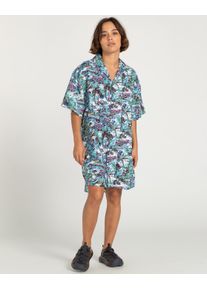 Element Damen Sommerkleid "Quilt"rivers blau, Gr. M, 23% gekämmte Baumwolle, 61% Baumwolle, 16% Leinen, Kleider