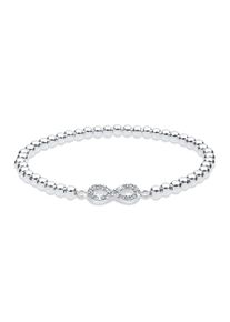 Elli Damen Armband "Infinity Glas Kristalle Weiß 925 Sterling Silber", 20cm,mit Steinen, Silber 925 (Sterlingsilber), weiß, Silber 925