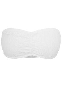 Urban Classics Damen Sport-BH "Urban Classics Damen Ladies Laces Bandeau", Gr. S, weiß, 91% Polyamid, 9% Elasthan, BHs