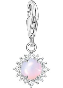 Thomas Sabo Damen Charm-Einhänger "Stein, 1866-166-7", weiß, Silber 925 (Sterlingsilber), Charms, mit Glas-Keramik Stein, Zirkonia (synth.)