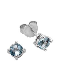 ZEEme Damen Paar Ohrstecker "Silber 925 rhodiniert mit Blautopas (beh.)", ONE-SIZE, Silber 925 (Sterlingsilber), weiß, Silber 925 (Sterlingsilber),