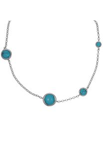 Vivance Damen Collierkettchen "925/- Sterling Silber rhodiniert Türkis", 45cm, Silber 925 (Sterlingsilber), L: 45cm B: 12.0mm, weiß, Silber 925