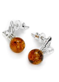 OSTSEE-SCHMUCK Damen Paar Ohrstecker "OSTSEE-SCHMUCK Ohrstecker Schmetterling Ohrstecker Schmetterling", 19 x 8mm, Silber 925 (Sterlingsilber), weiß,