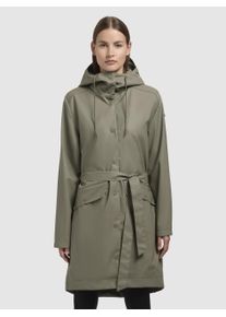 Khujo Damen Regenmantel "QUINN", grün, casual, Gr. S, unifarben, Web, 100% Polyester, Mäntel