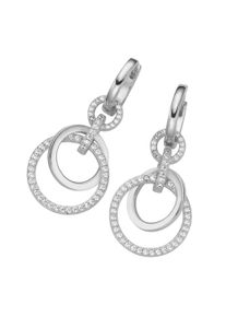 Damen Paar Creolen "mit Behang Ringe, Silber 925", Silber 925 (Sterlingsilber), weiß, Giorgio Martello MILANO, Silber 925 (Sterlingsilber), Ohrringe