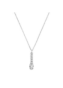 Smart Jewel Damen Kette mit Anhänger "Anhänger mit Kristallsteinen, Silber 925", 45cm, Silber 925 (Sterlingsilber), weiß, Silber 925