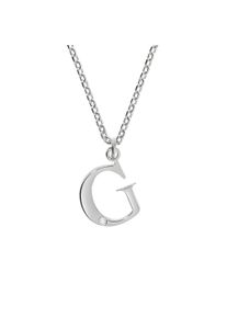 Diamonds by Ellen K. Damen Kette mit Anhänger "Silber 925 mit 1x Diamant 0,008ct. Buchstabe G", 45 + 3cm, 0,008 ct, Silber 925 (Sterlingsilber), L: 48cm B: 12.0mm, weiß,