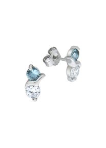 Vivance Damen Paar Ohrstecker "925/- Sterling Silber rhodiniert Zirkonia und Kristall", ONE-SIZE, Silber 925 (Sterlingsilber), weiß, Silber 925