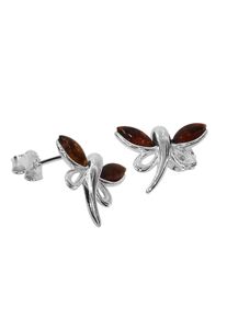 OSTSEE-SCHMUCK Damen Paar Ohrstecker "OSTSEE-SCHMUCK Ohrstecker Schmetterling Ohrstecker Schmetterling", 15 x 11mm, Silber 925 (Sterlingsilber),