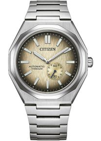 Citizen Herren Automatikuhr "Super Titanium Zenshin 60"titansilberfarben, champagnerfarben, Armbanduhren, Armbanduhr, Herren, Mechanische Uhr, Titan,