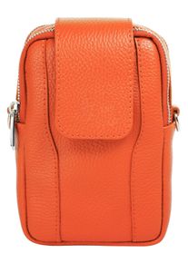 Samantha Look Damen Umhängetasche, orange, Leder, unifarben, Taschen, echt Leder, Made in Italy