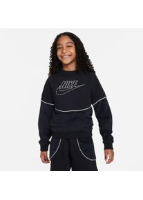Nike Sportswear Kinder Sweatshirt "BIG KIDS' (BOYS') SWEATSHIRT", schwarz-weiß, sportlich, Gr. XS, Obermaterial: 80% Baumwolle, 20% Polyester,