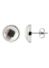 Adelia´s ADELIA ́S Damen Paar Ohrhänger "Neuheit 2025 - Damen Ohrstecker aus Edelstahl Ø 12 mm", Damen, Edelstahl, weiß, Edelstahl, Ohrringe