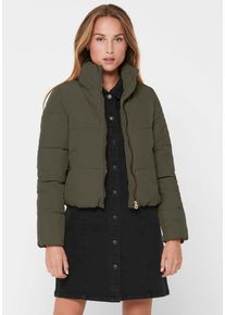 Only Damen Steppjacke "ONLCAMILLA V-NECK L/S PULLOVER KNT NOOS", grün, casual, Gr. XS, unifarben, Web, Obermaterial: 60% Polyester, 40% Nylon, Jacken