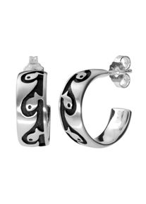 OSTSEE-SCHMUCK Damen Paar Ohrstecker "OSTSEE-SCHMUCK Ohrstecker Fisch Ohrstecker Fisch", 19 x 7mm, Silber 925 (Sterlingsilber), weiß, Silber 925