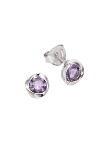 ZEEme Damen Paar Ohrstecker "Silber 925 rhodiniert mit echtem Amethyst", ONE-SIZE, Silber 925 (Sterlingsilber), weiß, Silber 925 (Sterlingsilber),