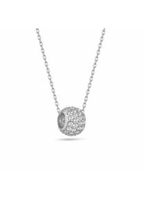 dKeniz Damen Kette mit Anhänger "925/- Sterling Silber Kugel-Pave-Kette", 42cm + 3cm, Silber 925 (Sterlingsilber), L: 45cm B: 5.8mm, weiß, Silber 925