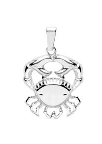OSTSEE-SCHMUCK Damen Ketten-Anhänger "OSTSEE-SCHMUCK Anhänger Tierkreiszeichen Krebs", 25 x 17mm, Silber 925 (Sterlingsilber), 2.1 g, weiß, Silber
