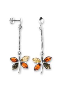 OSTSEE-SCHMUCK Damen Paar Ohrstecker "OSTSEE-SCHMUCK Ohrhänger Schmetterling Ohrhänger Schmetterling", 54 x 18mm, Silber 925 (Sterlingsilber), weiß,
