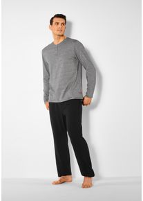 s.Oliver Herren Pyjama, Gr. 60, schwarz, Jersey, Obermaterial: 95% Baumwolle, 5% Elasthan, unifarben, Basic, Homewear-Sets, Schlafanzug mit