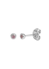 Vivance Damen Paar Ohrstecker "925/- Sterling Silber rhodiniert Zirkonia pink", ONE-SIZE, Silber 925 (Sterlingsilber), weiß, Silber 925