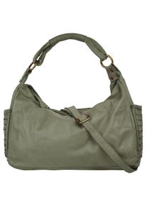 Samantha Look Damen Henkeltasche, grün, Leder, vintage, Taschen, echt Leder, Made in Italy