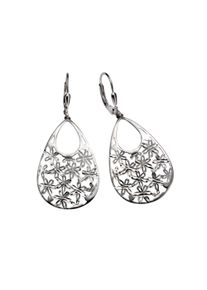 Vivance Damen Paar Ohrhänger "925 Silber rhodiniert Blüten", ONE-SIZE, Silber 925 (Sterlingsilber), weiß, Silber 925 (Sterlingsilber), Ohrringe