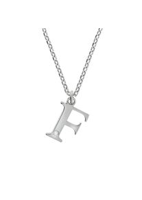 Diamonds by Ellen K. Damen Kette mit Anhänger "Silber 925 mit 1x Diamant 0,008ct. Buchstabe F", 45 + 3cm, 0,008 ct, Silber 925 (Sterlingsilber), L: 48cm B: 12.0mm, weiß,