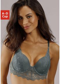 s.Oliver Damen Push-up-BH "Elise", Gr. 70, grün, Spitze, Obermaterial: 88% Polyamid, 12% Elasthan, feminin, BHs, aus modischer Spitze, Dessous