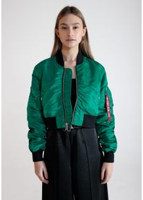 Damen Bomberjacke "Alpha Industries Women - Bomber Jackets MA-1 Boxy Wmn", grün, Gr. L, Alpha Industries, Obermaterial: 100% Nylon, Futter: 100%